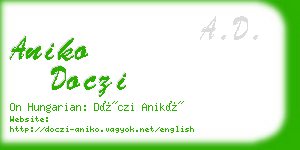 aniko doczi business card